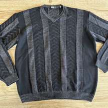 VERRI ITALY WOOL Blend SWEATER Black Metallic V Neck *Chest 50 *XXL - £86.81 GBP