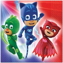 PJ Masks Lunch Napkins 16 Per Package Birthday Party Supplies NEW - £3.89 GBP