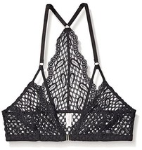 NWT ROSAPOIS lace bra 32B sheer sexy bralette Italy black romance  - $59.99