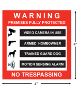 Video + Armed Homeowner + Guard Dog + Alarm Security Warning Stickers / ... - £5.15 GBP