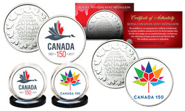 Canada 150 Celebration Rcm Royal Canadian Mint Colorized Medallions 2-Coin Set - $9.46
