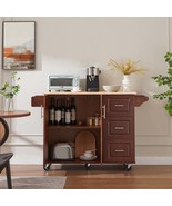 Large Kitchen Island Cart: 54&quot; Portable Wood - $273.99