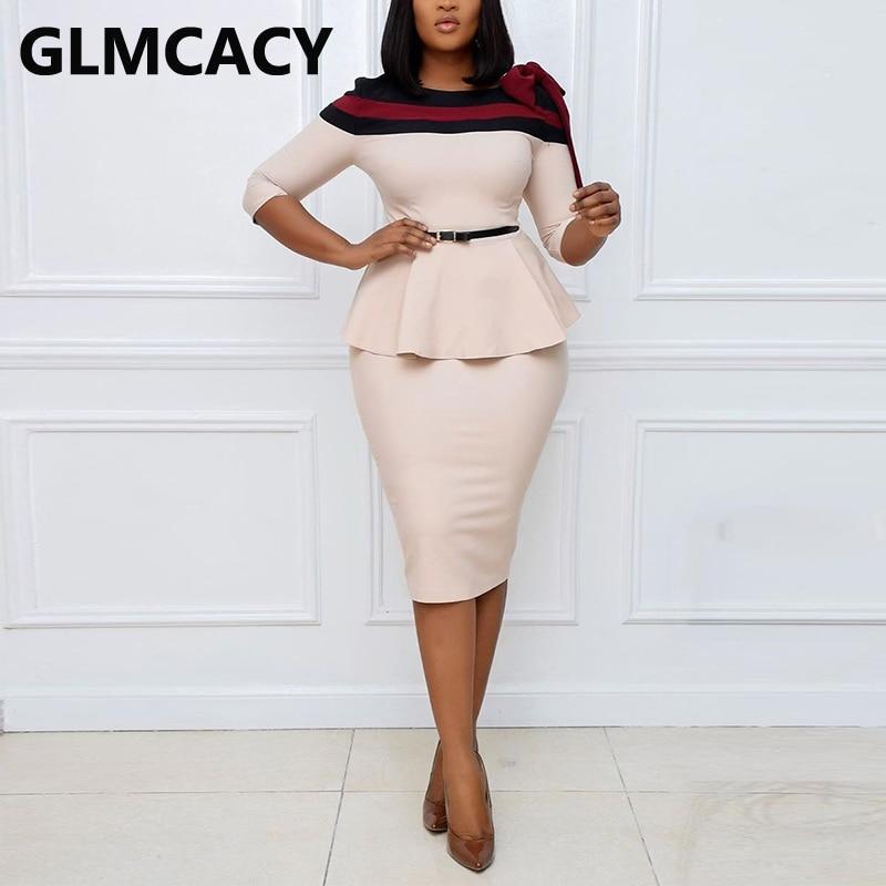 Half Sleeve Elegant Peplum Dress