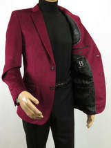 Men's Velvet Sport Coat Jacket by BASSIRI Leonardi J1042 Burgundy image 4