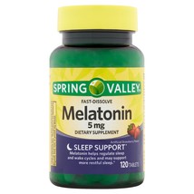 Spring Valley Fast-Dissolve Melatonin Tablets 5mg 120 Count - £18.09 GBP