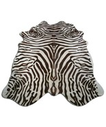 Zebra Print Cowhide Rug Size: 7.5' X 6.3' Brown/White Zebra Cowhide Rug O-832 - £196.46 GBP