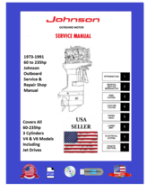 1973-91 Johnson 60-235hp Outboard Service &amp; Repair Manual - $17.95