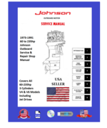 1973-91 Johnson 60-235hp Outboard Service & Repair Manual - $17.95