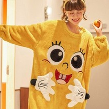 SpongeBob Fleece Pajama Robe | Women Sleep Robe Nightdress Plush PJ One ... - £89.64 GBP
