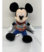 Authentic Disney Parks Mickey Mouse Plush Plaid Vest Tie Striped Stuffed... - €16,95 EUR
