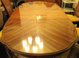 BERNHARDT OVAL ROUND DINING ROOM TABLE incl 2 LEAFS Vintage 1970s: LOOKS... - £1,647.57 GBP