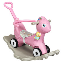 Baby Rocking Horse 4 In 1 Kids Ride On Toy Push Car W/Music Indoor/Outdoor Gift - £71.93 GBP