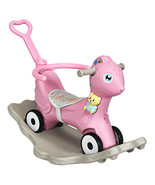 Baby Rocking Horse 4 In 1 Kids Ride On Toy Push Car W/Music Indoor/Outdo... - £70.76 GBP