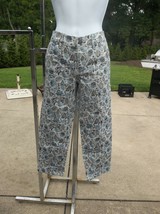Nwt Ann Taylor Loft Cute Gray&amp;Blue Paisley Print Crop Pants 2 - £19.98 GBP