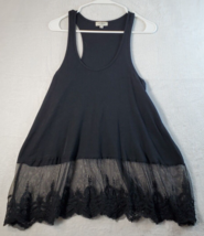 UMGEE Tank Dress Womens Size Small Black Knit Sleeveless Round Neck Lace Hem - £14.86 GBP