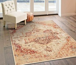 Rugs Area Rugs Carpet 8x10 Rug Oriental Large Living Room Floor Ivory 5x7 Rugs ~ - £79.12 GBP+
