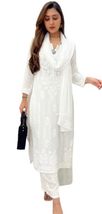 Chikankari Kurtis for Women Pakistani Salwar Kameez Indian Dresses Cream White K - £78.04 GBP+