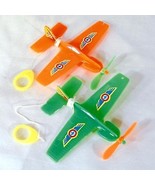 6 AIRPLANES ON STRING swing airplane novelty plane toy plastic planes bo... - $13.05 CAD
