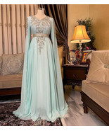 Moroccan Designer Hand Work Dubai Embroidered Georgette Stylish Maxi New Kaftan - $116.00