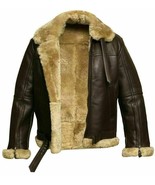 Men&#39;s RAF Aviator Real Leather Jacket Coat Bomber B3 Sheep Skin Pilot Fl... - $129.10