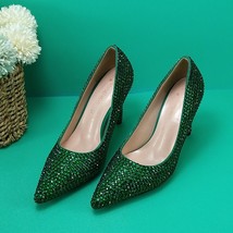 Green crystal Bridal Wedding shoes and purse for Women Fashion High Pumps Pointe - £78.45 GBP