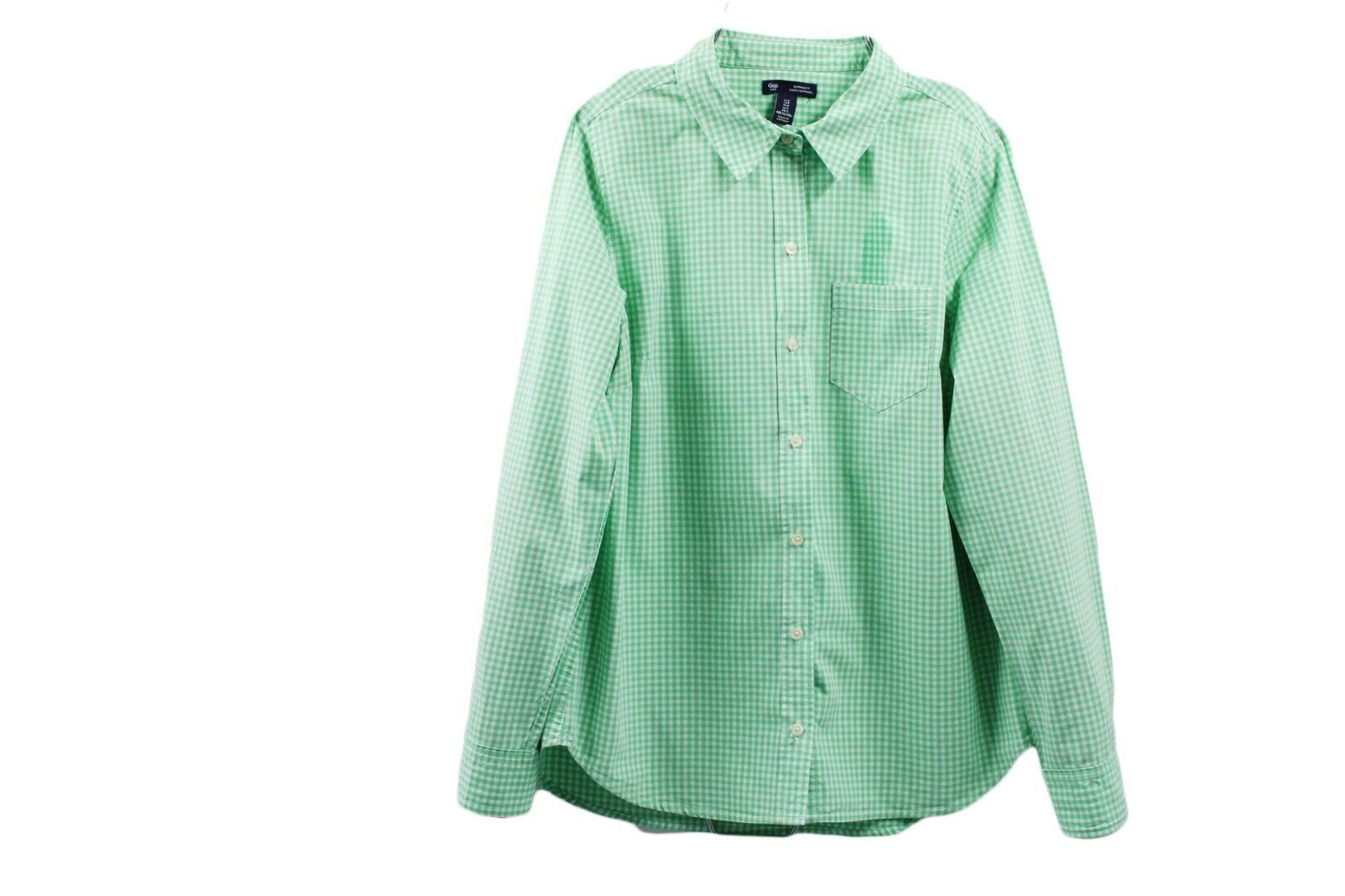 Men Dress Shirt Gap Men Long Sleve Checkered Dress Shirt Size S Green/White - $4.45