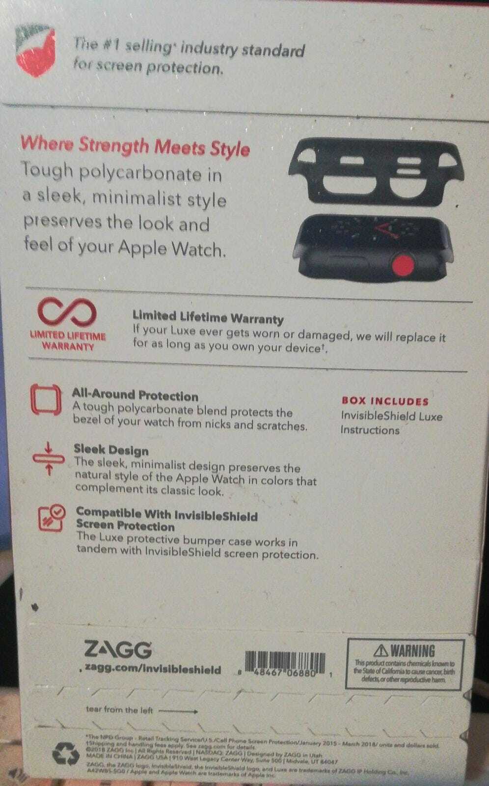 Invisible Shield Luxe Protective Bumper Case Apple Watch  Series 1-2 3(LOC BK-12 Item image 2