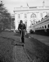 White House gardener mows lawn during Franklin Roosevelt admin FDR Photo... - $8.81+