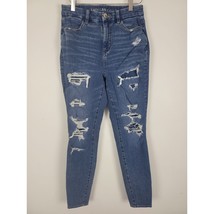 American Eagle The Dream Jean 4 Womens Curvy High Rise Jegging Distressed Skinny - £16.55 GBP