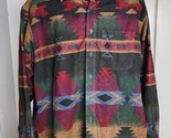 Vintage Woolrich Button Down Flannel Shirt Southwest Aztec Men&#39;s 2XL Mul... - $36.62