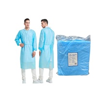 Intco Isolation Gowns AAMI Level 3 Large Blue 10/Pk INIG-45B - £19.98 GBP
