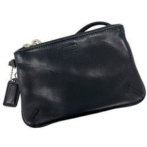 Coach wallet Black Leather Wristlet signature print inside coin purse - £28.03 GBP