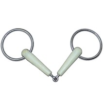 Unmarked Jointed Polymer Smooth Mouth Mule Warmblood 6 inch Ring Snaffle Bit - £30.29 GBP