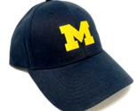 UNIVERSITY OF MICHIGAN WOLVERINES LOGO BLUE ADJUSTABLE CURVED BILL MENS ... - £12.64 GBP