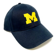 University Of Michigan Wolverines Logo Blue Adjustable Curved Bill Mens Hat Cap - £12.60 GBP