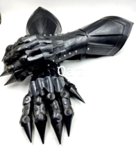 Black Medieval Nazgul Wearable Gloves Pair Armor Battle Steel Armor Gauntlets - £91.37 GBP