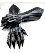 Black Medieval Nazgul Wearable Gloves Pair Armor Battle Steel Armor Gaun... - £91.31 GBP