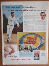 Vintage 1941 Magazine Print Ad Shredded Ralston &amp; Bill Tilden - £6.04 GBP
