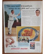 Vintage 1941 Magazine Print Ad SHREDDED RALSTON &amp; BILL TILDEN - €6,73 EUR
