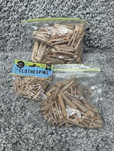 Wood Clothespins Wooden Laundry Clothes Pins Springs Clip 220 Pieces Art... - £15.69 GBP