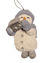 Vtg Snow Buddies Snowman Powder Holding Train Caboose Ornament #94278 Encore  - £10.19 GBP
