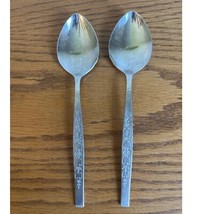 SPANADA Stainless Retro Mid Century Oneida Wm. A Rogers Two Soup Spoons. - $9.99