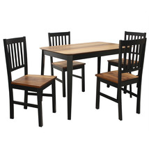 5 PCS Mid Century Modern Dining Table Set 4 Chairs w/Wood Legs for Dining Room - £445.34 GBP