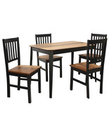 5 PCS Mid Century Modern Dining Table Set 4 Chairs w/Wood Legs for Dinin... - £445.05 GBP