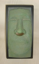 Rotary Hero Easter Island Tiki Head Tissue Box Cover Green Black  - $14.84