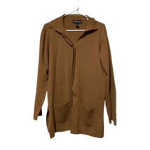 Monterey Bay Womens Cardigan Sweater Brown Long Sleeve Collar Pockets Co... - £17.89 GBP