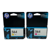 Genuine HP 564 Yellow &amp; HP 564 Magenta Ink Cartridges NIB Exp 2014, 2015 - £13.42 GBP