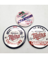 Minnesota Twins 1987 American League World Series Champions Buttons Pins... - £7.78 GBP