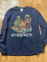 VTG 90s Garfield Ls Not A Creature Was Stirring Size Large Navy Cartoons - £21.80 GBP