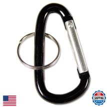 Advantus 75555 Black Aluminum Carabiner Key Chains, 10/Pack - D-Ring Spl... - $31.04